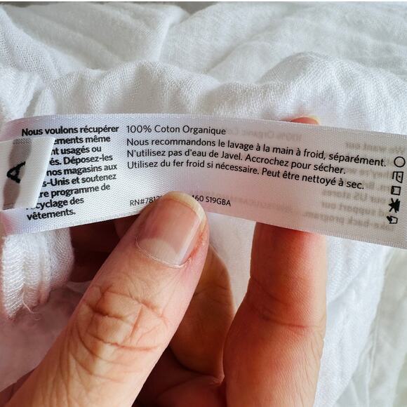 Eileen Fisher 100% Cotton Linen Long Sleeve Button Down Puckered Shirt L - Picture 11 of 13